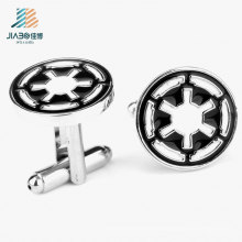 Hot Sell Soft Enamel Black Color Custom Round Cufflink for Wholesale